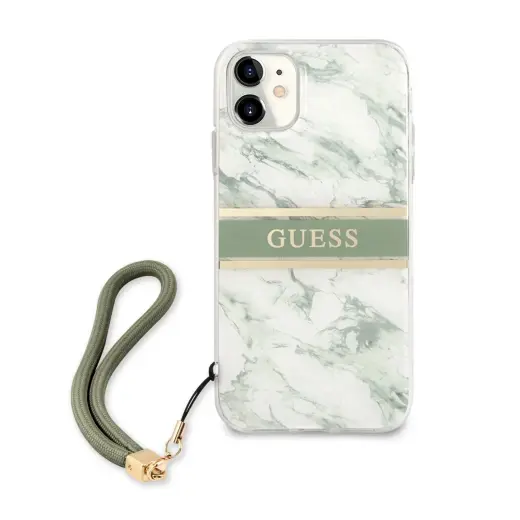 GUHCN61KMABGN Guess TPU Marble Stripe Case for iPhone 11 Green