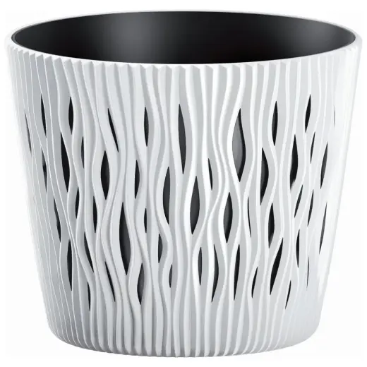 Puķu pods Sandy Round 22x26cm, balts