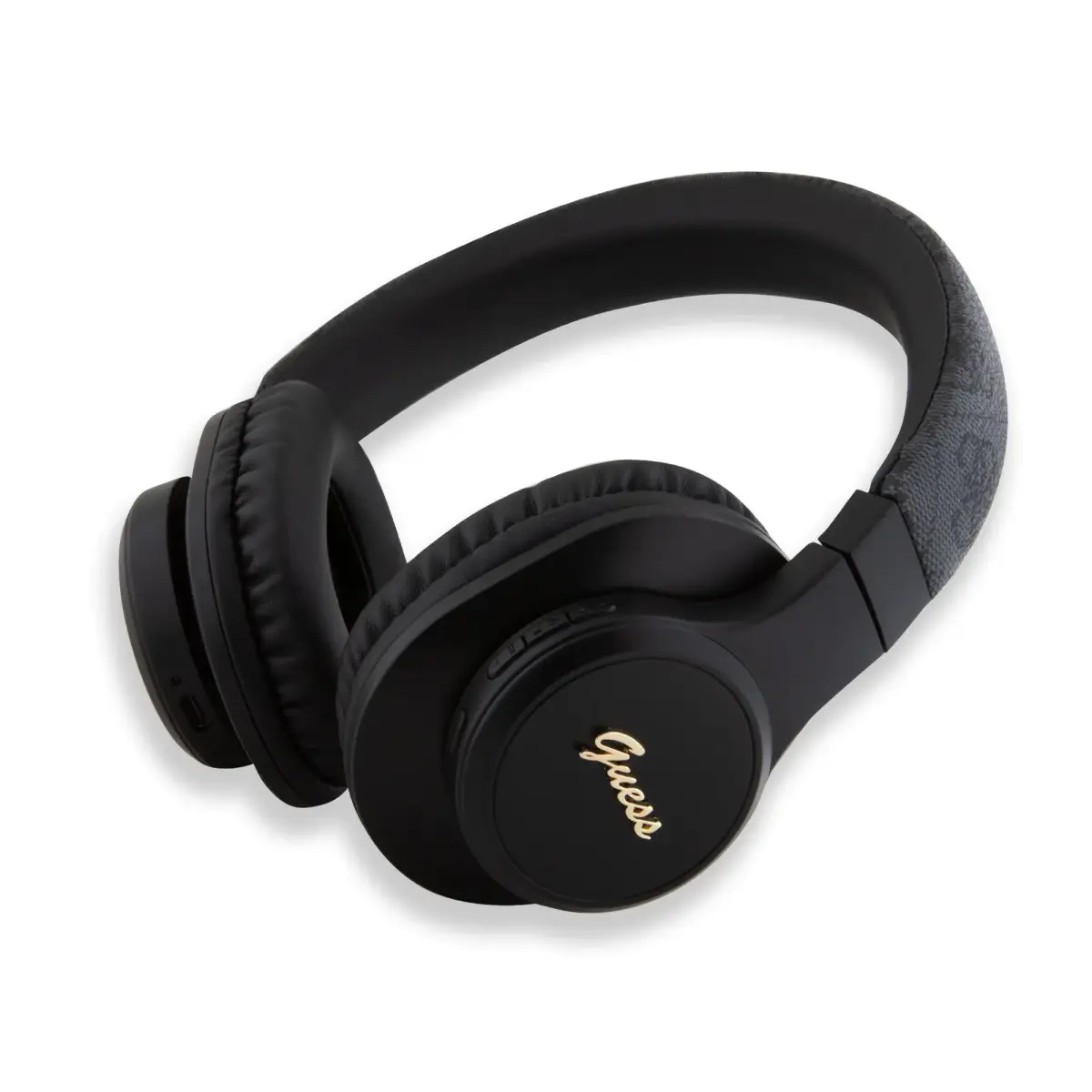 Guess PU Leather 4G Tone on Tone Script Logo Wireless Headphone Black (Damaged Package)
