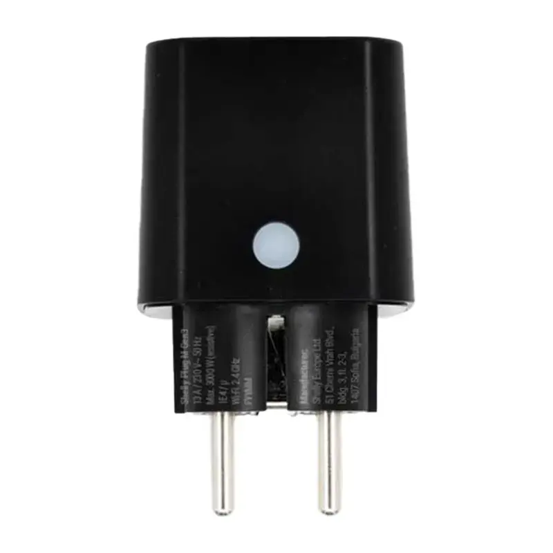 Shelly Plug M Gen3 Matter 13A smart socket, black