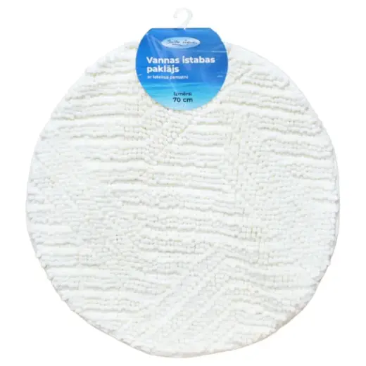 Vannas istabas paklājiņš D70cm Square, balts