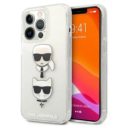 Karl Lagerfeld KLHCP13LKCTUGLS iPhone 13 Pro | 13 6,1" silver hardcase Glitter Karl`s & Choup