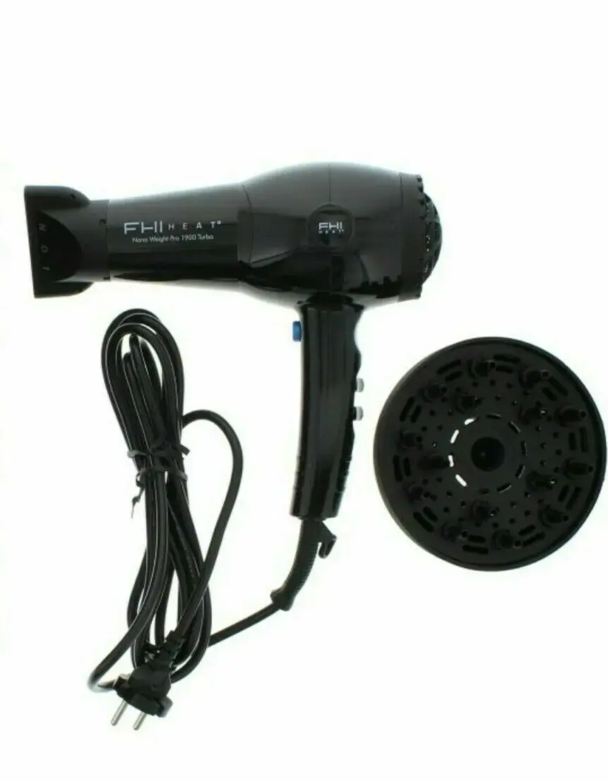 FHI Heat, Nano Weight Pro 1900 Turbo, Electric Hair Dryer, Black