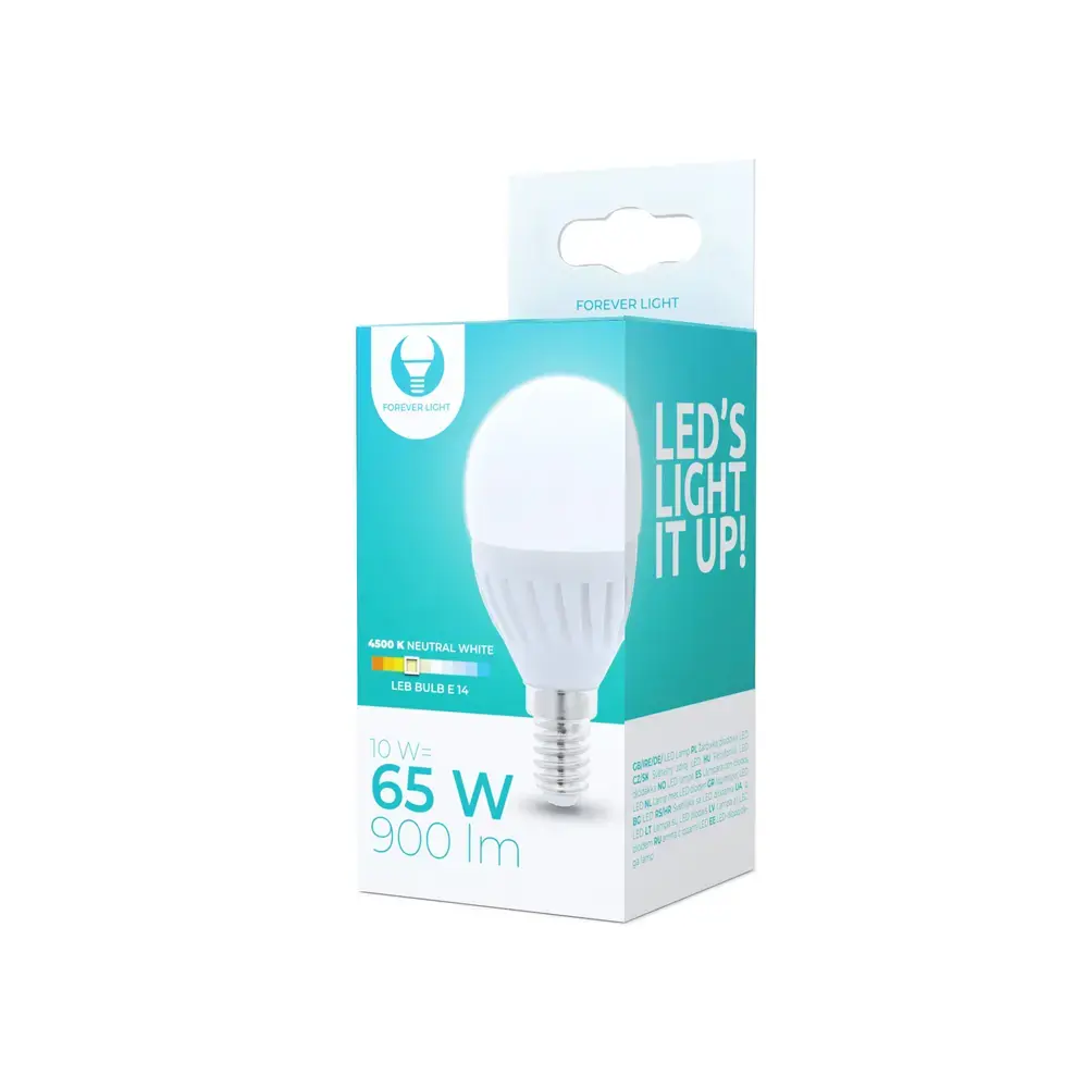 LED bulb E14 G45 10W 230V 4000K 900lm ceramic Forever Light