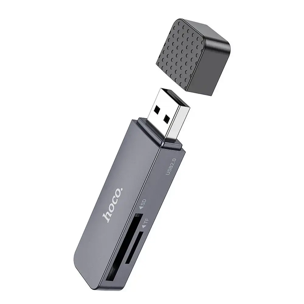 Card reader SD / TF Hoco USB A 2.0 HB45 metal gray