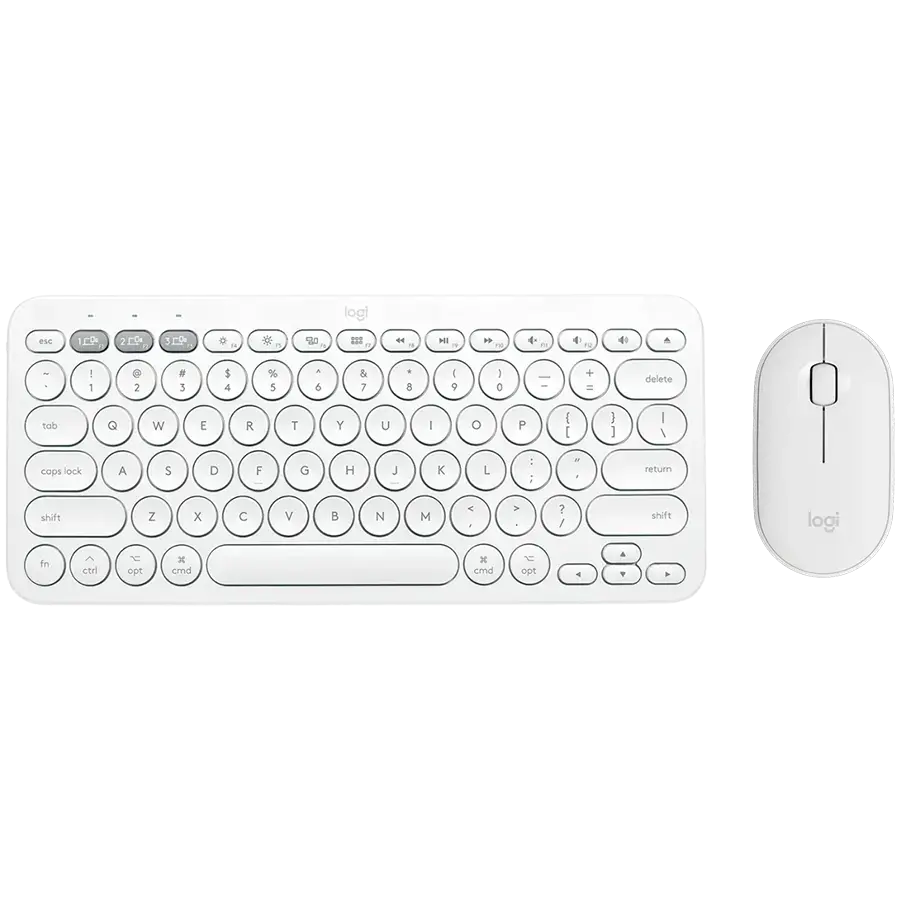 LOGITECH Pebble 2 Bluetooth Keyboard Combo - TONAL WHITE - FRA