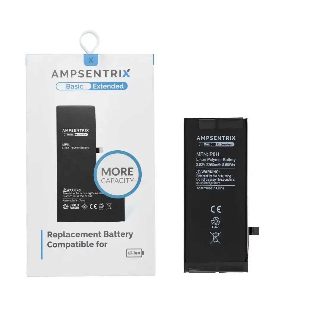 AmpSentrix Basic battery for iPhone 8 (high capacity 2250 mAh)