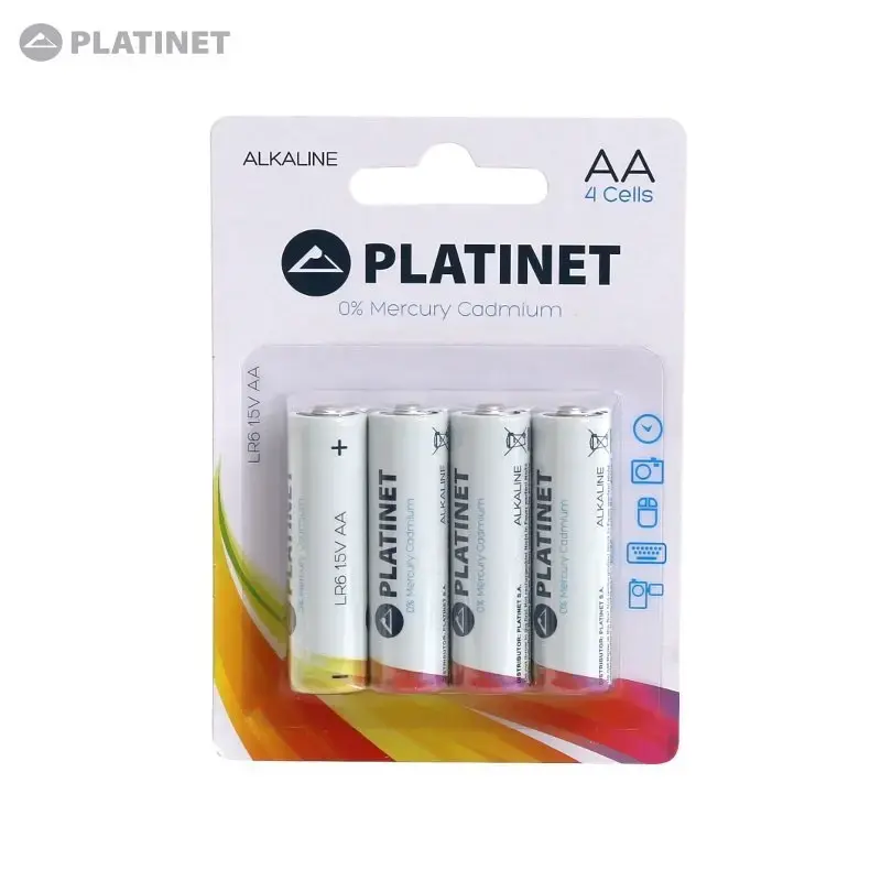 Platinet AA LR6 1.5V Alkaline Batteries MN1500 (4pcs) (EU Blister)