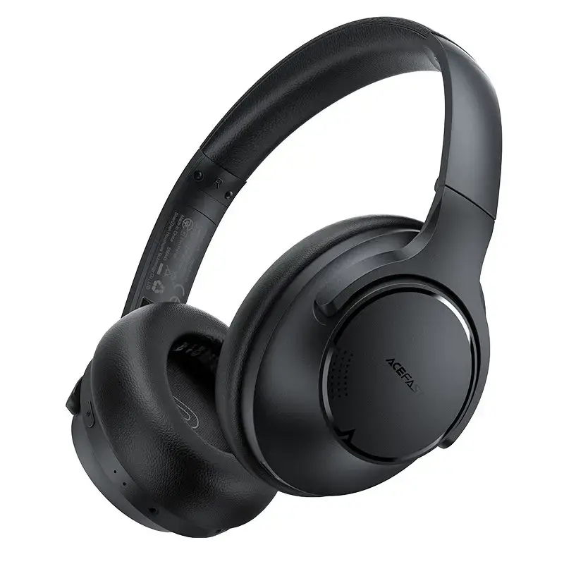 Acefast around-ear wireless headphones Bluetooth 5.0 Hybrid ANC (active noise reduction) waterproof IPX4 black (H1 black)