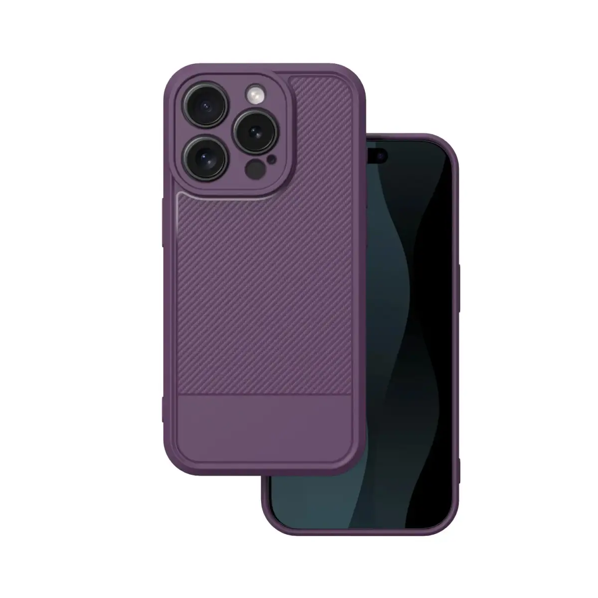 Simple Carbon maciņš telefonam iPhone 15 Pro violets