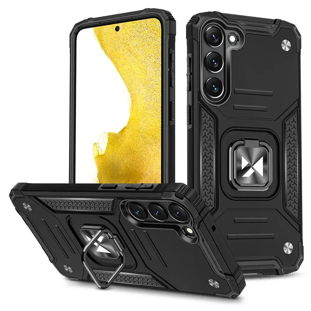 Wozinsky Ring Armor case for Samsung Galaxy S23+ armored cover magnetic holder ring black