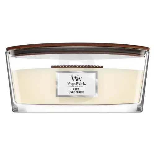 Woodwick Linen scented candle with wood wick 453,6 g