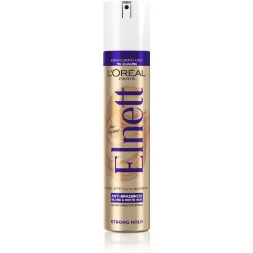 L´oréal Professionnel Elnett Anti-Brassiness Color Correction Micro-diffusion Hairspray for Blonde and White Hair - 300ml