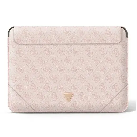Original GUESS Laptop Sleeve 4G Uptown Triangle Logo GUCS16P4TP 16 inches pink