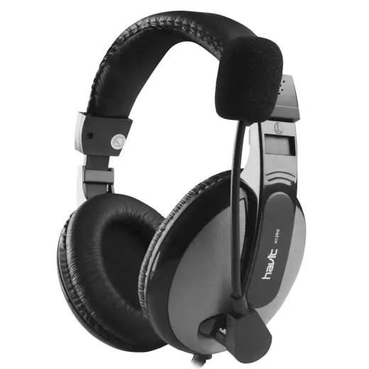 HAVIT wired headphones H139d on-ear with microphone steel-grey