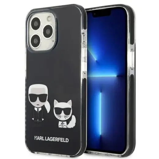 Karl Lagerfeld TPE Karl and Choupette Case for iPhone 13 Pro Black