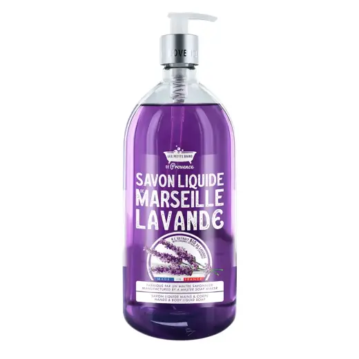 Les Petites Bains de Provence, Marseille, Lavander, Liquid Soap, For Hands & Body, 1000 ml