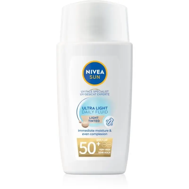NIVEA SUN Ultra Light Toning Lotion SPF 50+ Color Light 40 Ml