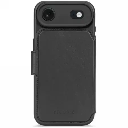 Decoded Leather Detachable Wallet MagSafe case for iPhone Air - black