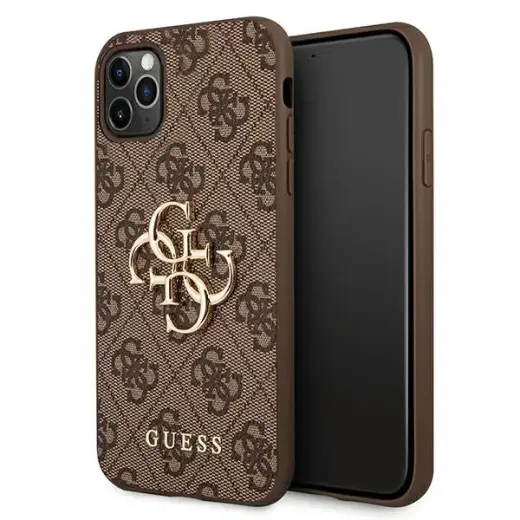 Guess GUHCN584GMGBR iPhone 11 Pro brązowy|brown hardcase 4G Big Metal Logo