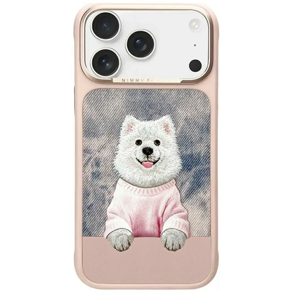 Nimmy Gentle Pets Series Dog telefoni ümbris MagSafe toega iPhone 17 Pro Max roosa