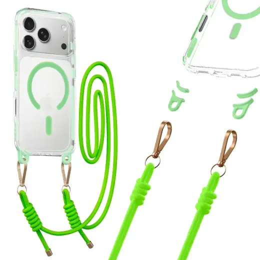 Tel Protect Strap Clear maciņš telefonam iPhone 17 Pro zaļš