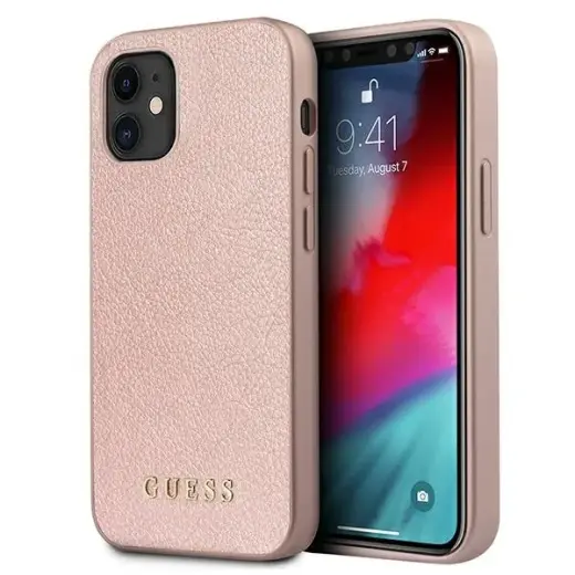 Guess GUHCP12SIGLRG iPhone 12 mini 5,4" różowo-złoty|rose gold hardcase Iridescent