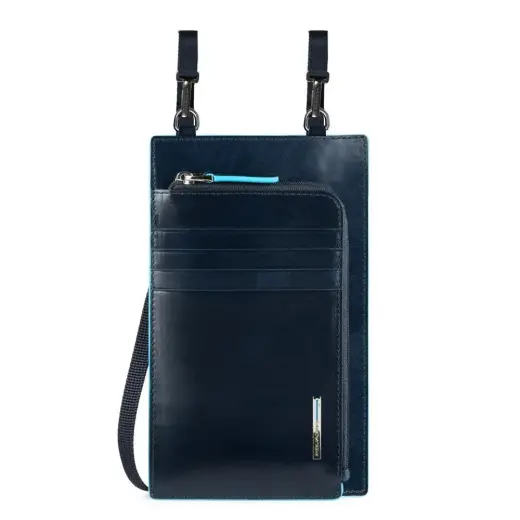 Piquadro, Tasche, Leather Crossbody Bag, Blue, 11.5 x 19 x 2 cm, For Men