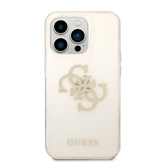 Guess TPU Big 4G Full Glitter Case for iPhone 14 Pro Max Gold