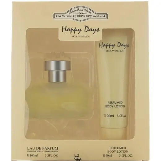 Set Designer French: Happy Days, Eau De Parfum, For Women, 100 ml + Happy Days, Hydrates, Body Lotion, 90 ml