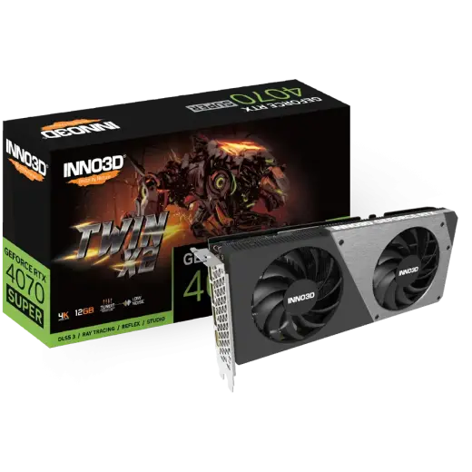 INNO3D GEFORCE RTX 4070 SUPER TWIN X2 12GB GDDR6X 192bit, 2505MHz / 21Gbps, 3x DP, 1x HDMI, 2 slot, 2 fan