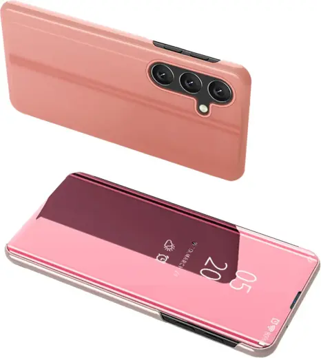 Clear View book type phone case for Samsung Galaxy A24 4G (A245) pink