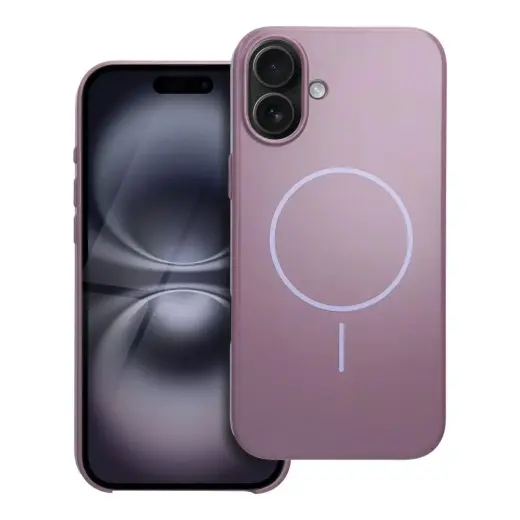 Premium Glossy Mag telefono dėklas su MagSafe palaikymu iPhone 16 Plus violetinis