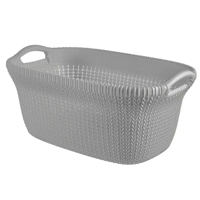 Veļas grozs Knit 40L 59,5x38,5x27cm gaiši pelēks