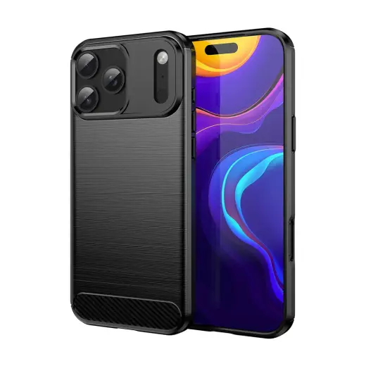 Carbon maciņš telefonam iPhone 17 Pro Max melns