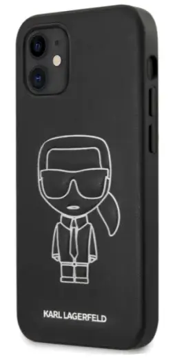 Karl Lagerfeld KLHCP12SPCUIKWH PU Embossed Cover For Apple iPhone 12 Mini Black