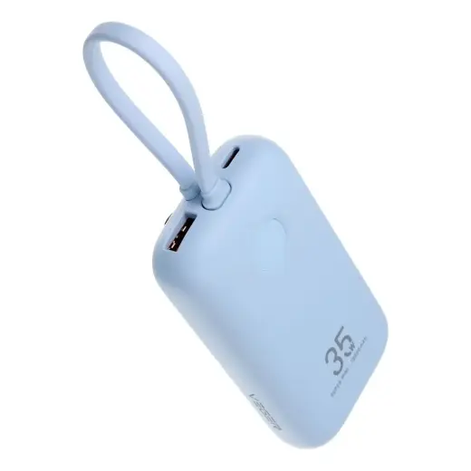 Veger K1 (W1188) PD QC3.0 väline akupank (powerbank) | 10 000 mAh | 35W | PD, QC | USB-C, Lightning | blue