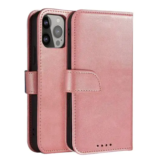 Magnet knyginio tipo telefono dėklas Samsung Galaxy S25 (S931) rožinis