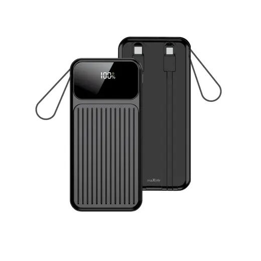 Maxlife MXPB-06 išorinė baterija (powerbank) | 10 000 mAh | 22.5W | PD, QC | USB-C, Lightning | juodas