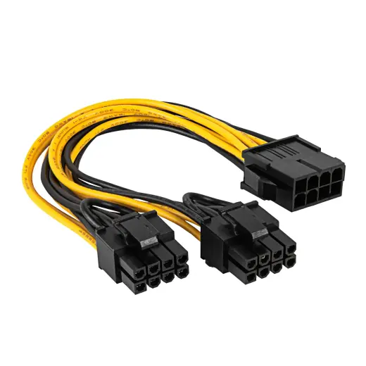 Adapter with cable Akyga AK-CA-81 PCI-E 8-pin (f) | 2 x PCI-E 6+2-pin (m) 15cm