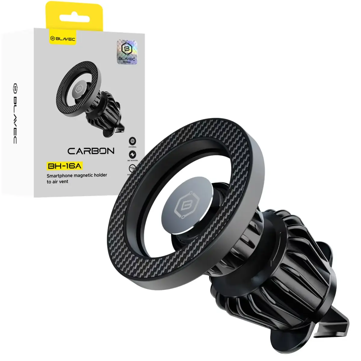 Blavec Car holder BH-16A Carbon magnetic Magsafe to air vent (BH16AC-MAVB) black
