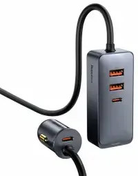 Baseus Share Together car charger 2x USB | 2x USB Type C 120W PPS Quick Charge Power Delivery gray (CCBT-A0G)