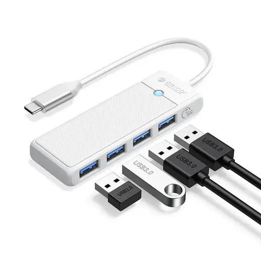 Orico PAPW4A-C3 USB Hub 4-port 4x USB-A 3.0 0.15 m - white