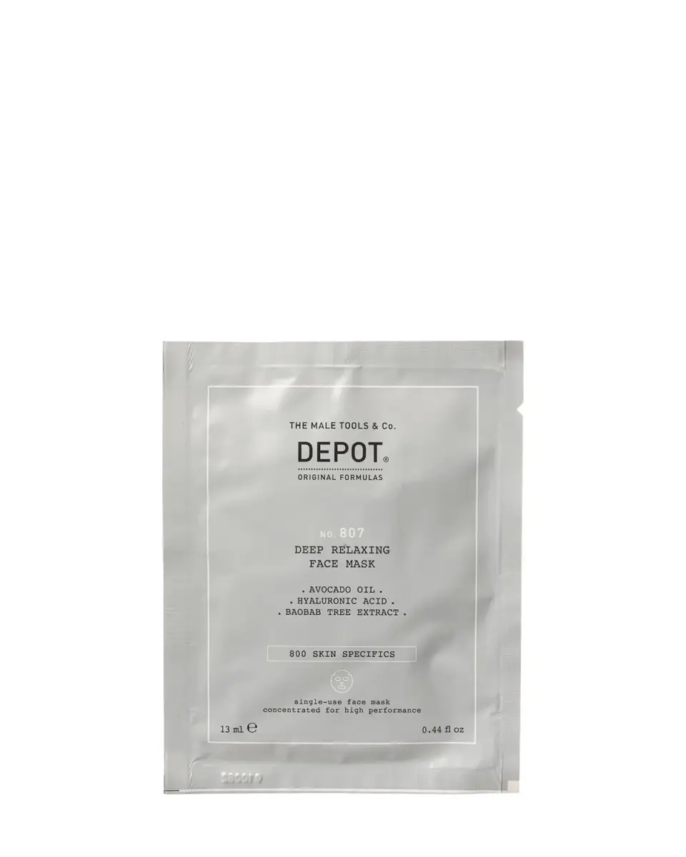 Set, Depot, 800 Skin Specifics No. 807, Hyaluronic Acid, Soothing/Hydrating & Nourishing, Sheet Mask, For Face, Day, 12 pcs, 13 ml