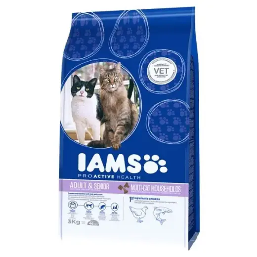 Dry food for cats - IAMS CAT Multicat Chicken Salmon, 15 kg