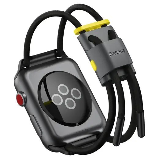 Baseus Let`s Go išmaniojo laikrodžio dirželis Apple Watch 3/4/5/6/SE (38/40 mm) | nailoninis | pilkas/geltonas