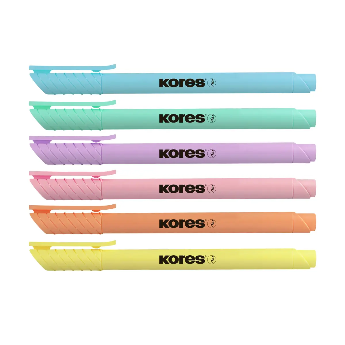 Teksta marķieri KORES HIGH LINER PASTEL, komplekts - 6 krāsas