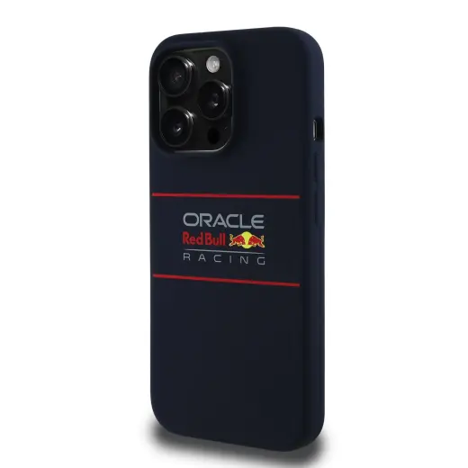 Red Bull Silicone Horizontal Logo telefona maciņš priekš iPhone 14 Pro ar MagSafe atbalstu tumši zils