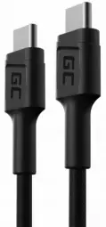 Green Cell Kabelis datu pārraides un uzlādes vads | USB-C uz USB-C | 0.3m | melns