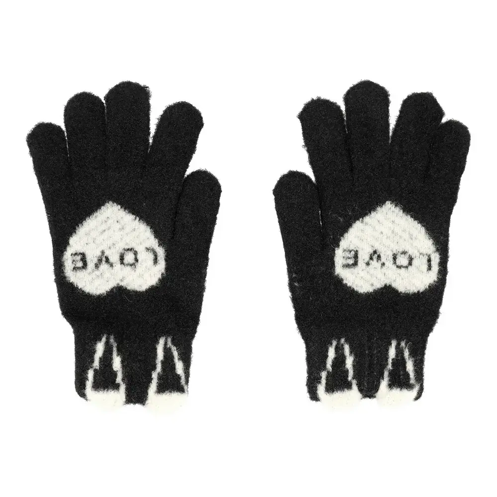 Gloves for touch screens LOVE BLACK